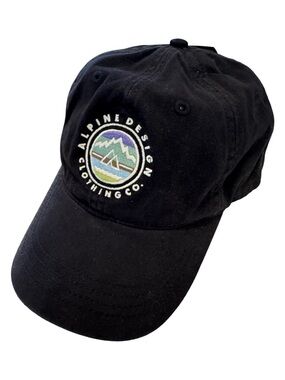 Alpine Design Clothing Co. Black Baseball Cap with Mountain Patch NWT
